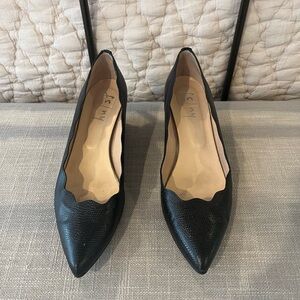 French Sole New York black low wedge heel